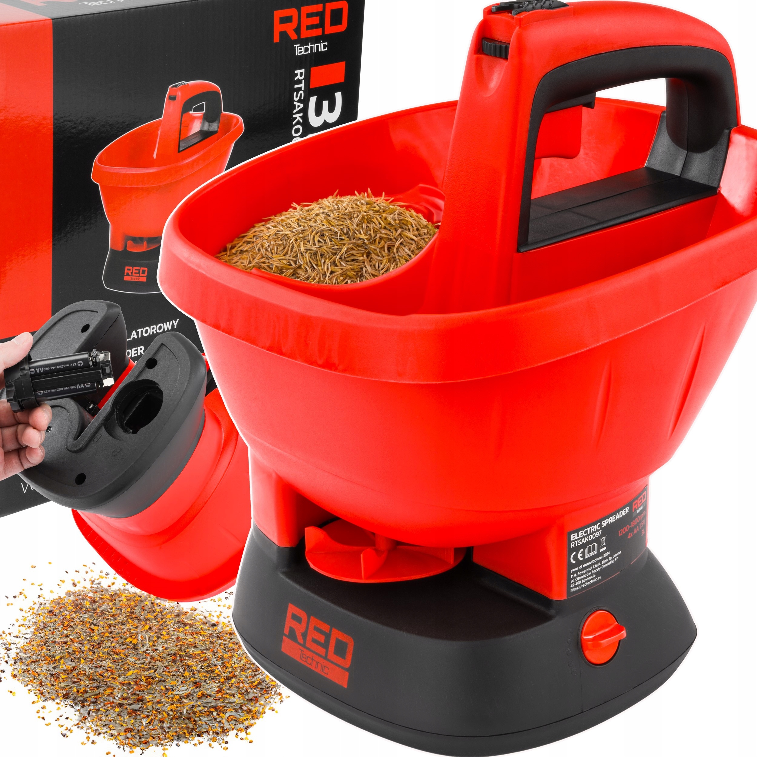 RED TECHNIC RTSAK0097 akumulátorová sejačka 3 l 250 cm